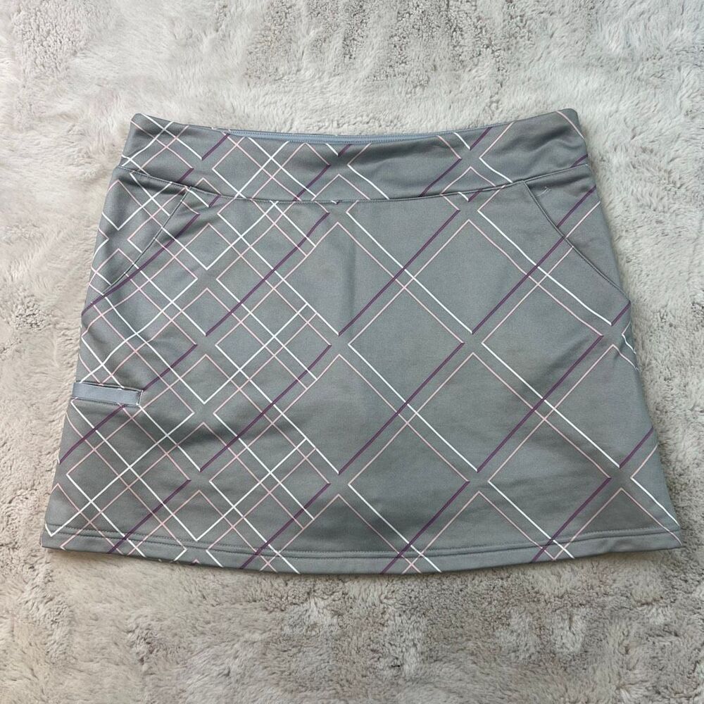 adidas Gray Plaid Mini Skort